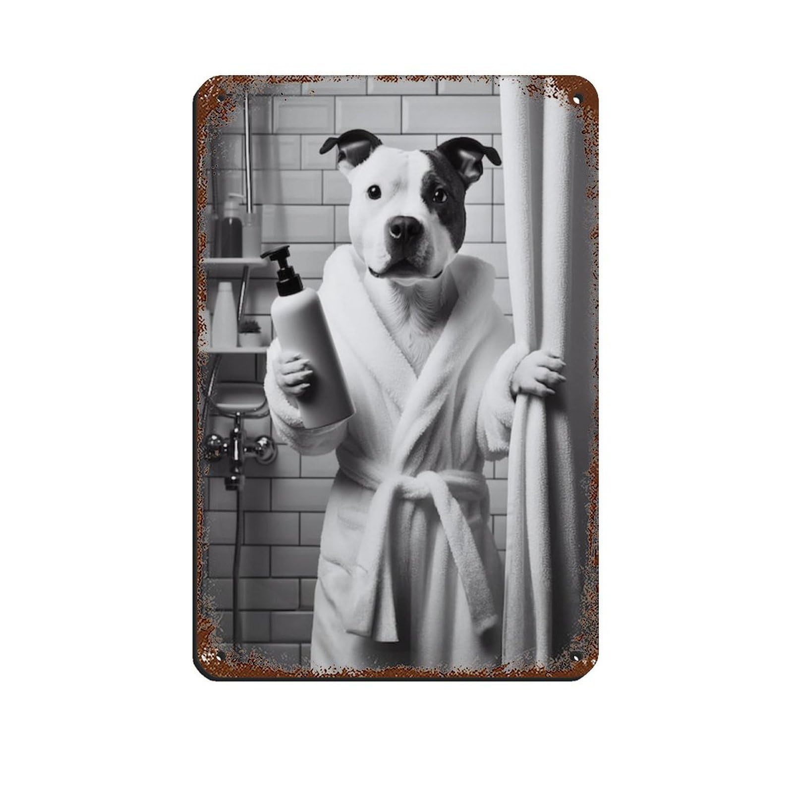 Staffordshire Bull Terrier Poster Tin Sign Vintage Metal Pub Club Cafe Bar Home Wall Art Decoration Poster Retro 8x12inch(20x30cm)