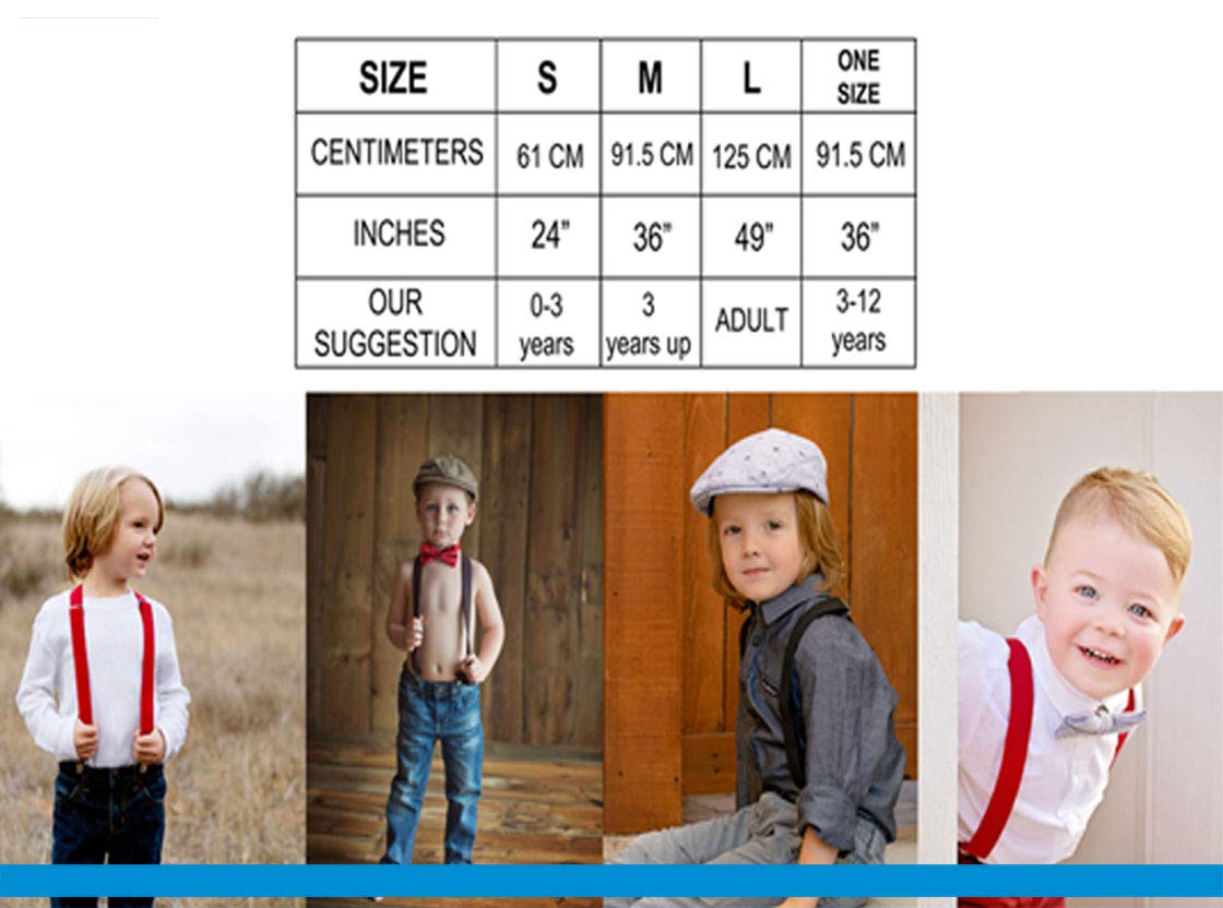 happykids Suspender for Kids- Adjustable,Y Back with satin pre-tied neck bow tie (Black, 18-24 Months) 4