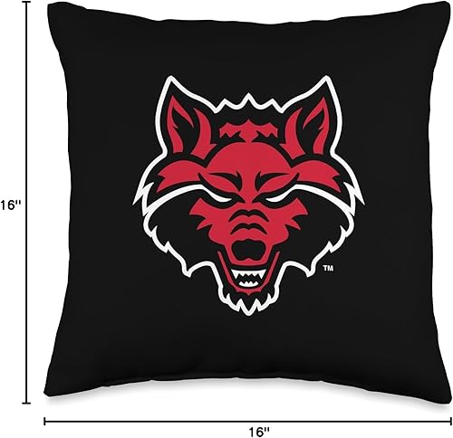 Miniatura 6 de NCAA Arkansas State University Red Wolves-RYLAKS06 - Almohada de 18 x 18 pulgadas, multicolor