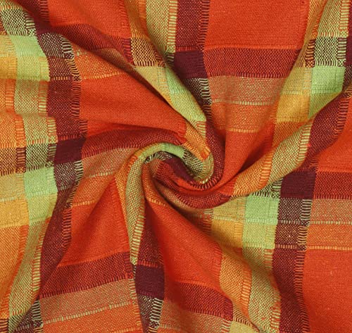 Image of AIRWILL, 200GSM Handloom Cotton Double Bedsheet with 2 Pillow Covers (Iran Dobby Orange)