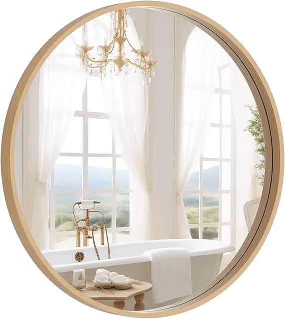Boho Bathroom Vanity Mirror Round