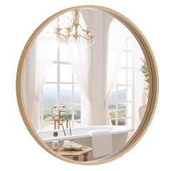 WallBeyond Round Wood Mirror 24 inch Circle Wall Mirror for Bathroom Round Wall Mirror for Wall Decor Vanity
