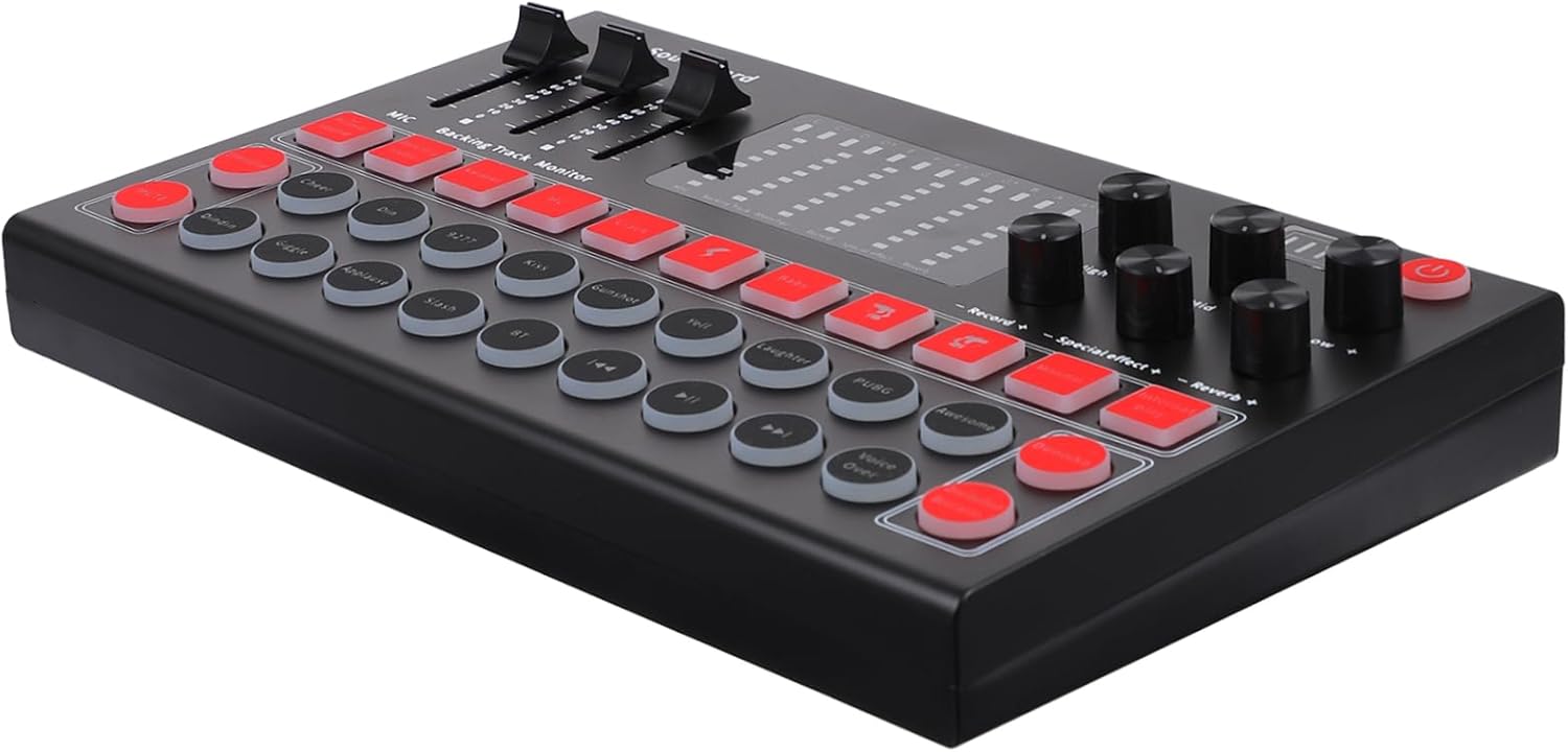 Voice Changer Audio Mixer Sound Card Chip for Live Streaming Gaming Podcasting Karaoke and Music Recording Compatible Multiple Platforms