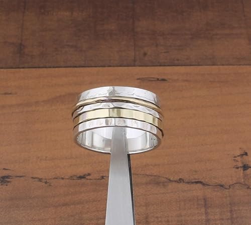 Miniatura 40 de Boho Spinner Ring, Mothers Day Gift, Silver 925 Women Ring, Sterling Silver 925 Ring, Fidget Spinner Ring,Women Silver Anxiety Ring