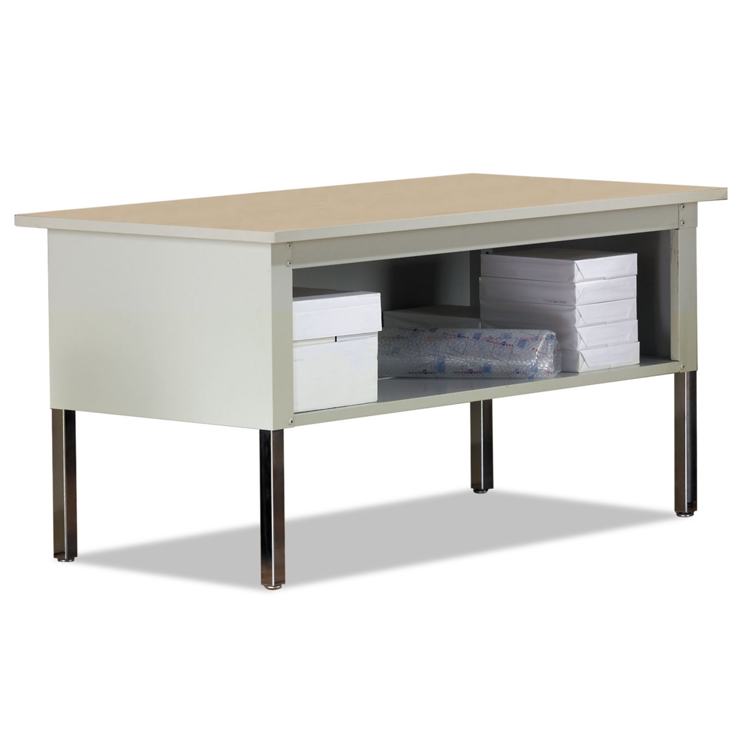 Mayline TB60PG Mailflow-to-Go Mailroom System Table, 60w x 30d x 36h, Pebble Gray