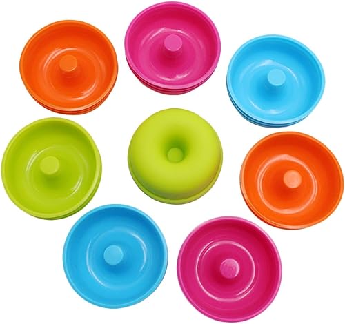 Miniatura 7 de To encounter Paquete de 24 moldes de silicona para hornear, donas redondas antiadherentes, tazas reutilizables para hornear, moldes para magdalenas,