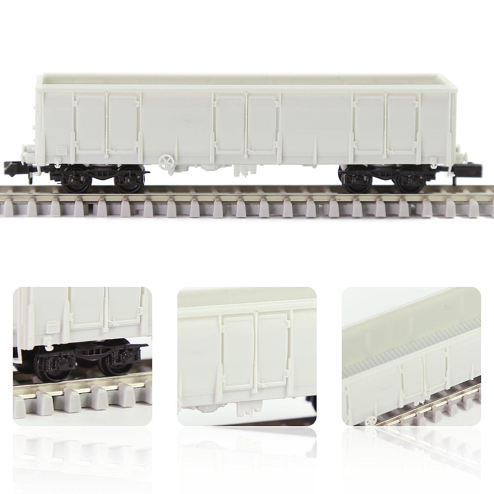 Evemodel 1 Set Spur N 1:160 Unmontierter Gondelwagen DIY Modellwagen (Gondelwagen)