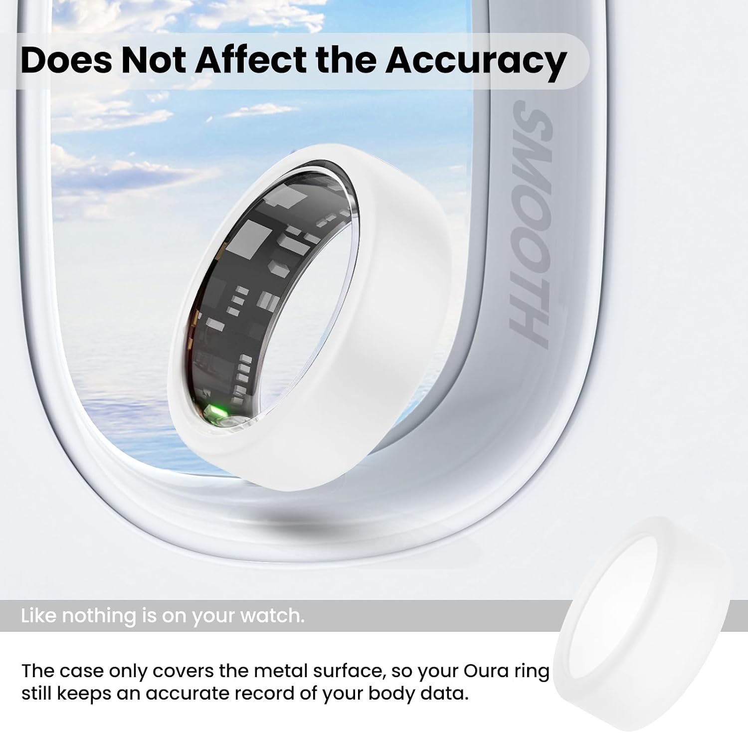 Intended for Oura Ring Gen 3 Case, Full Edge Case Protector Cover Case Frame for Oura Ring Gen 3 Smart Ring, Oura Ring Soft Silicone Protective Cover (White, M-(11/12/13)) image 3