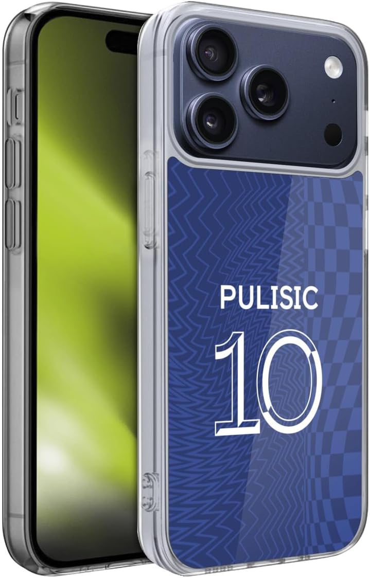 Head Case Designs Officially Licensed Chelsea Football Club Christian Pulisic 2021/22 Players Home Kit Gel Case [Military Grade Protection] Compatible with Apple iPhone 17 Pro