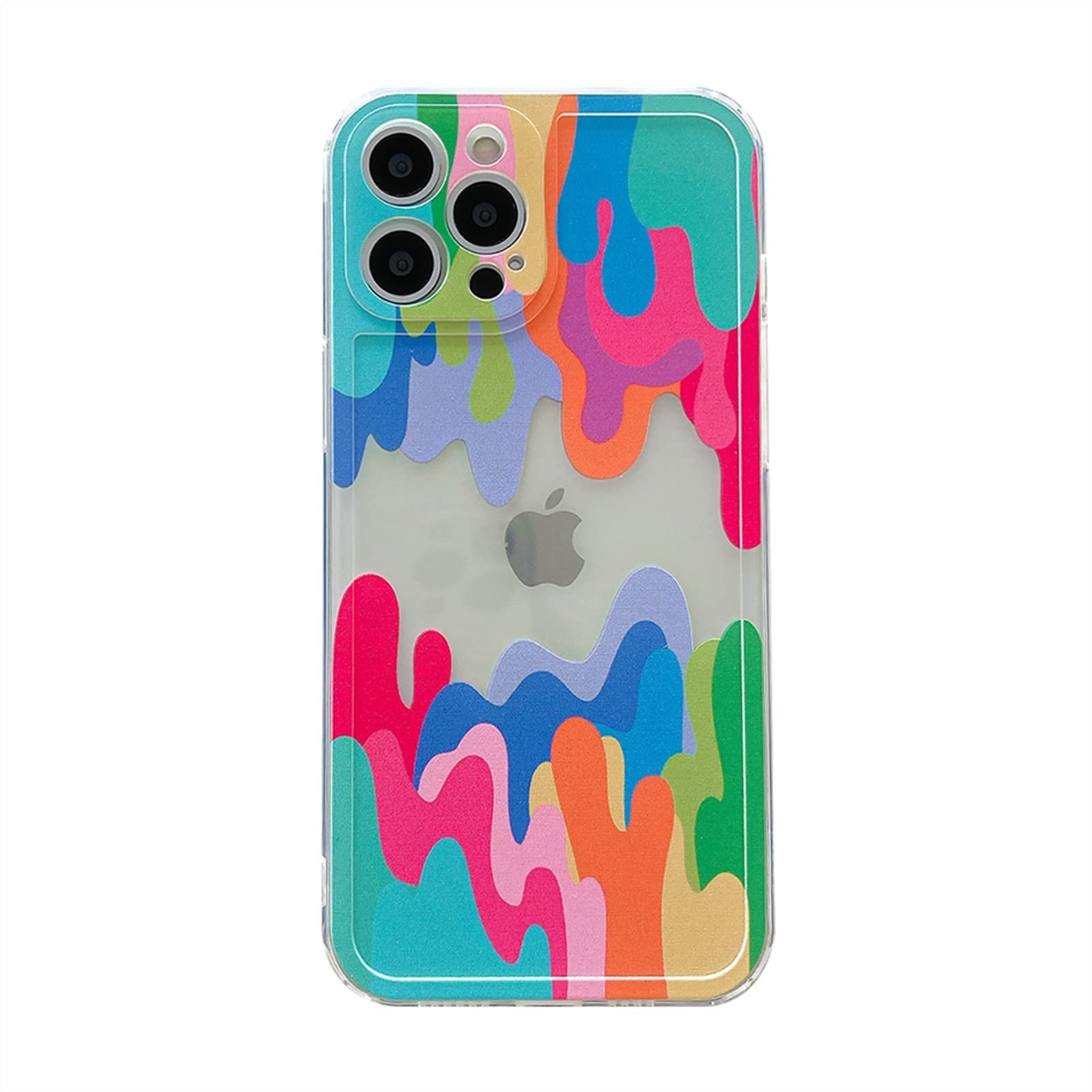 ZIXIXI Melted Colorful Painting Phone Case for iPhone 11 12 13 Pro Max X XS XR 7 8 Plus SE 2020 Shockproof Clear Soft Back Cover Shell (Color : Melted Colors, Material : for 7 (8) Plus)
