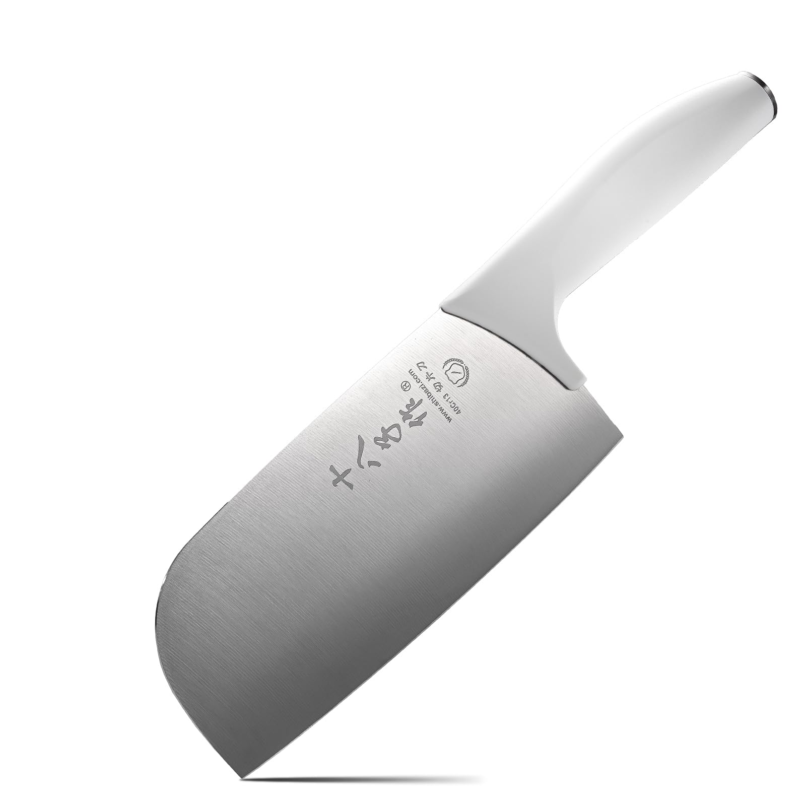 SHI BA ZI ZUO Meat Cleaver High Carbon Steel Chef Knife Professional Butcher Chopper Chinese Slicing Knife with Anti-Slip Plastic Handle