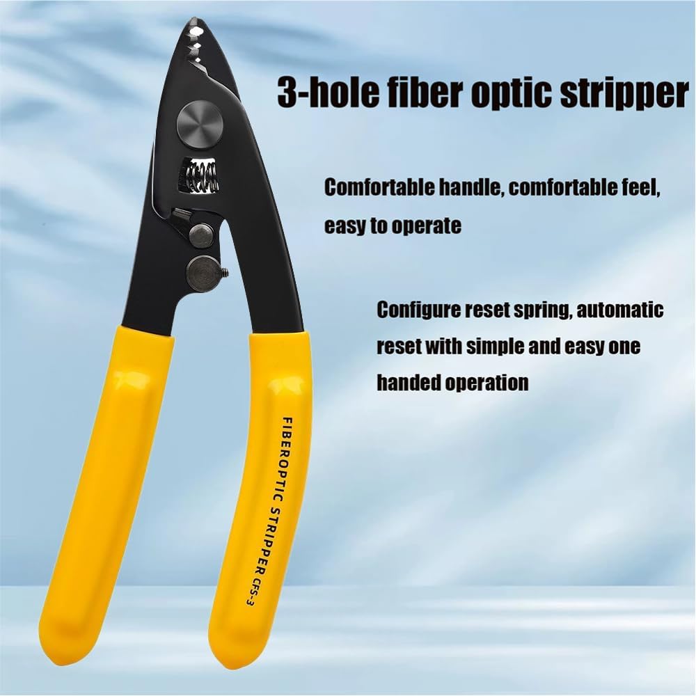 Fiber optic tool kit with fiber optic Cold Welding cleaver and 3-port Fiber optic stripper FTTH Fiber optic cable stripping pliers tool bag