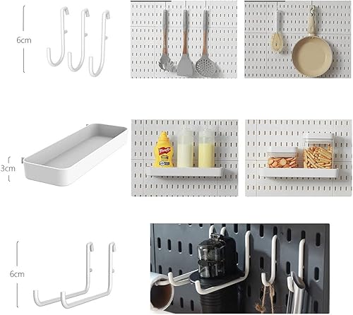 Miniatura 3 de YokePo Kit organizador de pared con 2 pizarras blancas, accesorios, colgante modular para manualidades, adornos, almacenamiento de guardería