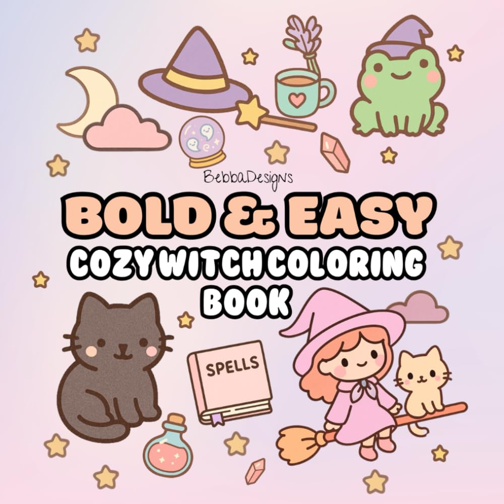 Bold & Easy Cozy Witch Coloring Book (Bold and Easy Cuties)