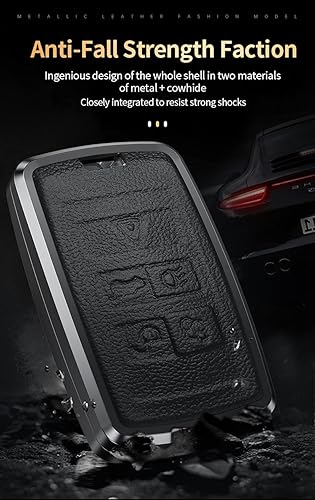 Miniatura 3 de HIBEYO Funda compatible con Land Rover Discovery Range Rover Sport Evoque Key Fob 2019 2020 2021 Remote Smart Metal Key Shell Shell Shell Keyless