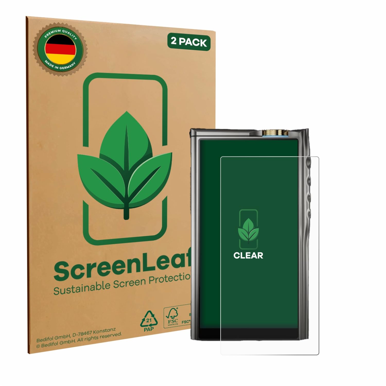 ScreenLeaf (2 Pack Screen Protector Compatible with Cayin N30LE [Sustainable Screen Protection, Clear, Anti-Scratch]