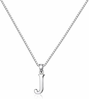 925 Sterling Silver Initial Necklaces for Women Gifts, Silver Box Chain Necklace Dainty Hypoallergenic Letter Necklace for Women Jewelry Initial Necklaces for Teen Girls Gifts for Women Girls