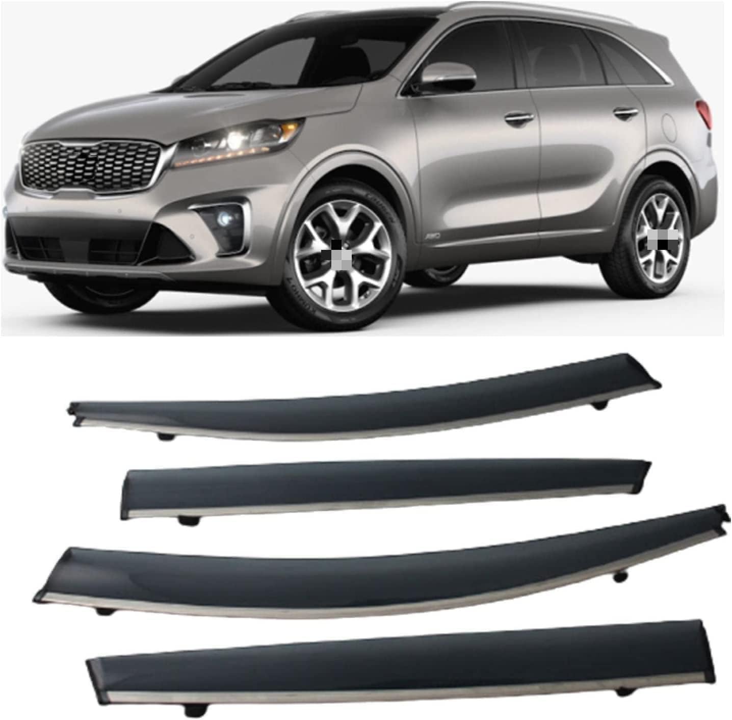 WeiYH Wind Deflectors for Kia Sorento L UM 2015 2016 2017 2018 2019 2020, Keep Your Car Ventilated in Rain Car Rain Guard Shield Stick-on Fitment Weathershields