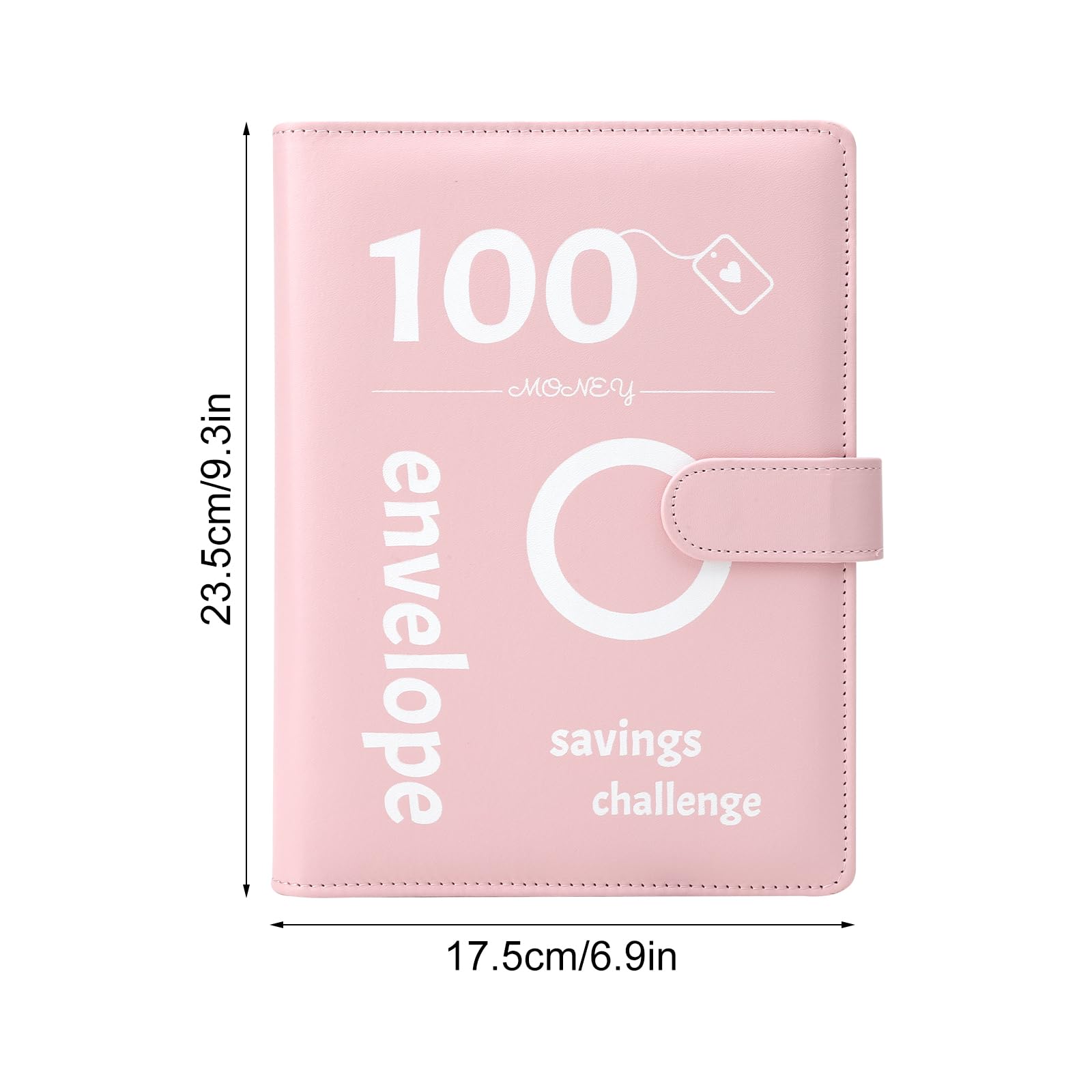 100 segregatorów Envelope Challenge, zabawny segregator do budżetu, do oszczędzania 5,050 €, z kopertami na pieniądze, wyzwanie oszczędnościowe dla planera budżetu (różowe)