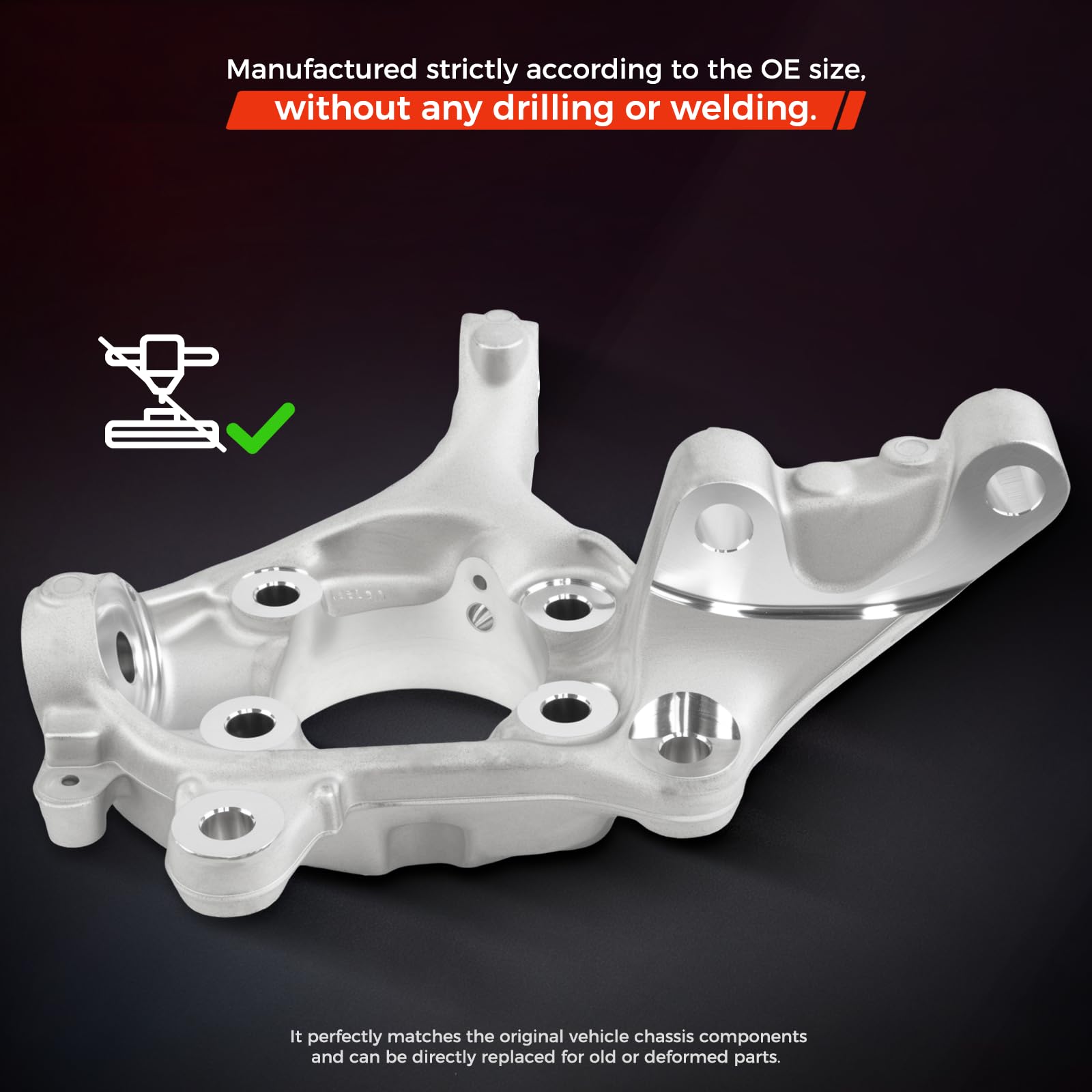 Nudillo de dirección lateral izquierdo para Ford Explorer 2011-2019 y Police Interceptor Utility 2013-2019 - Portador de eje delantero izquierdo, reemplaza MEF-23 BB5Z-3K186-A / BB5Z3K186A