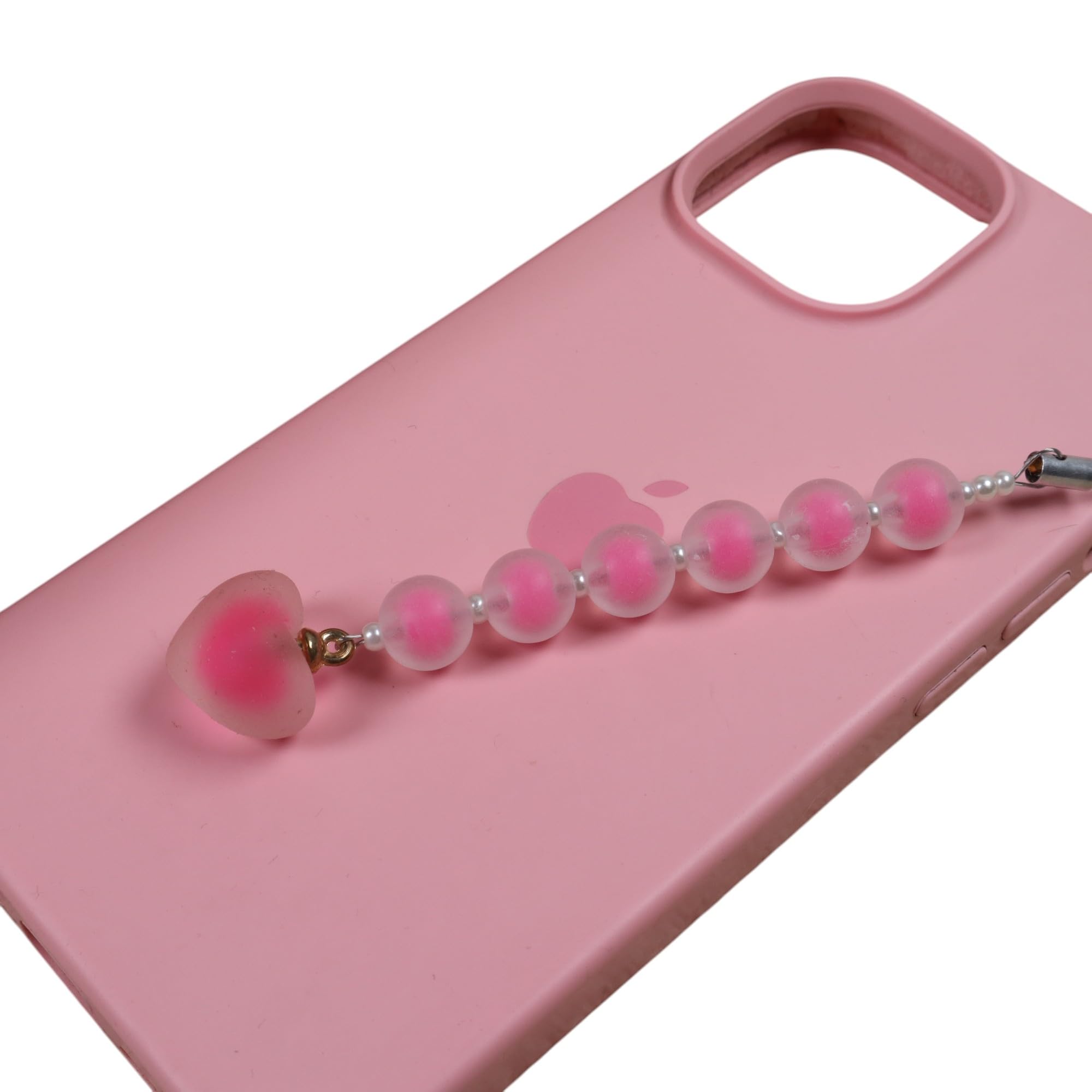 Phone charm with dual colorful beads and beautifull heart charm, mobile charm-image-33