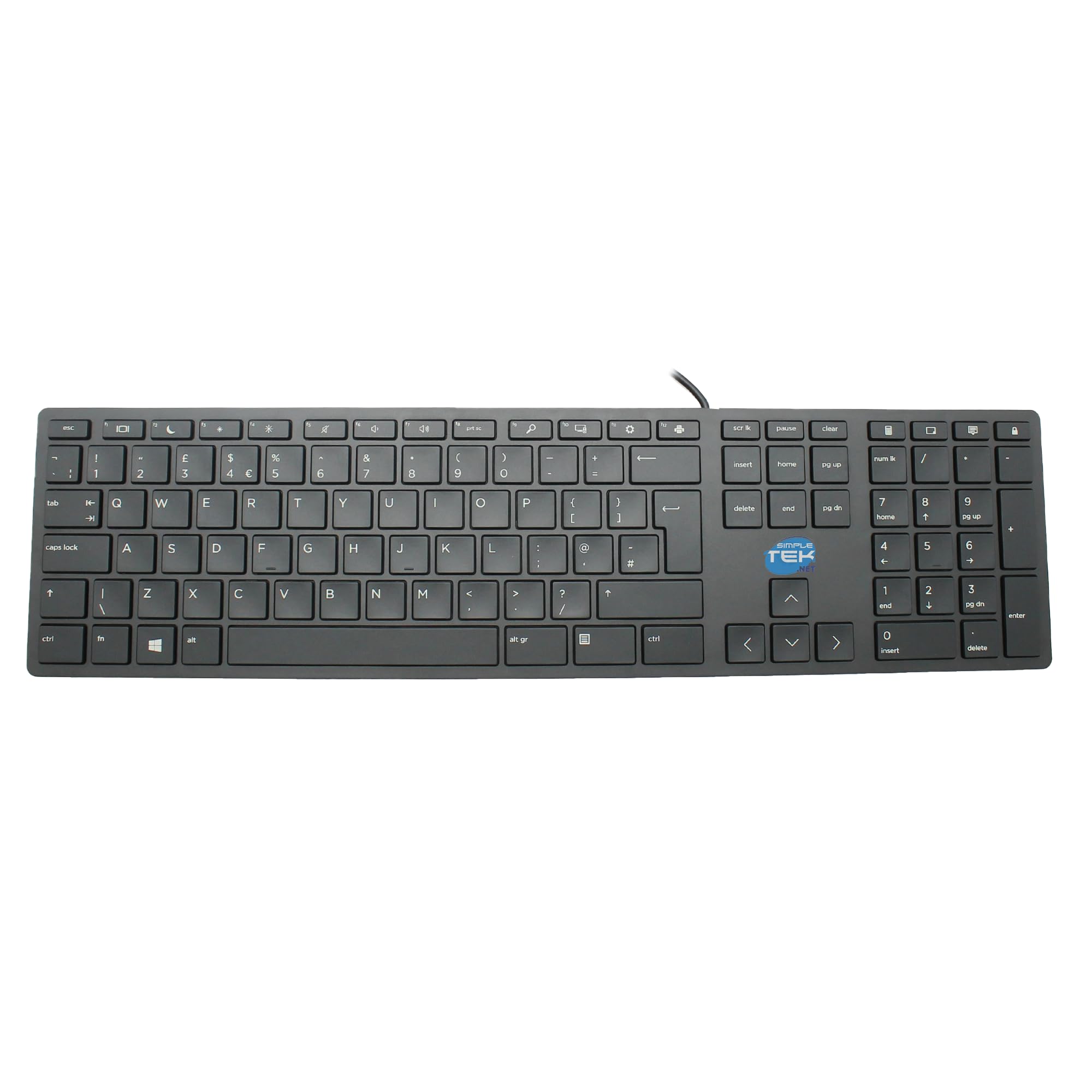 SIMPLETEK - Tastiera Cablata USB-A con filo | QWERTY - Layout Inglese UK | Tasti Standard | Ideale per PC Desktop, Notebook