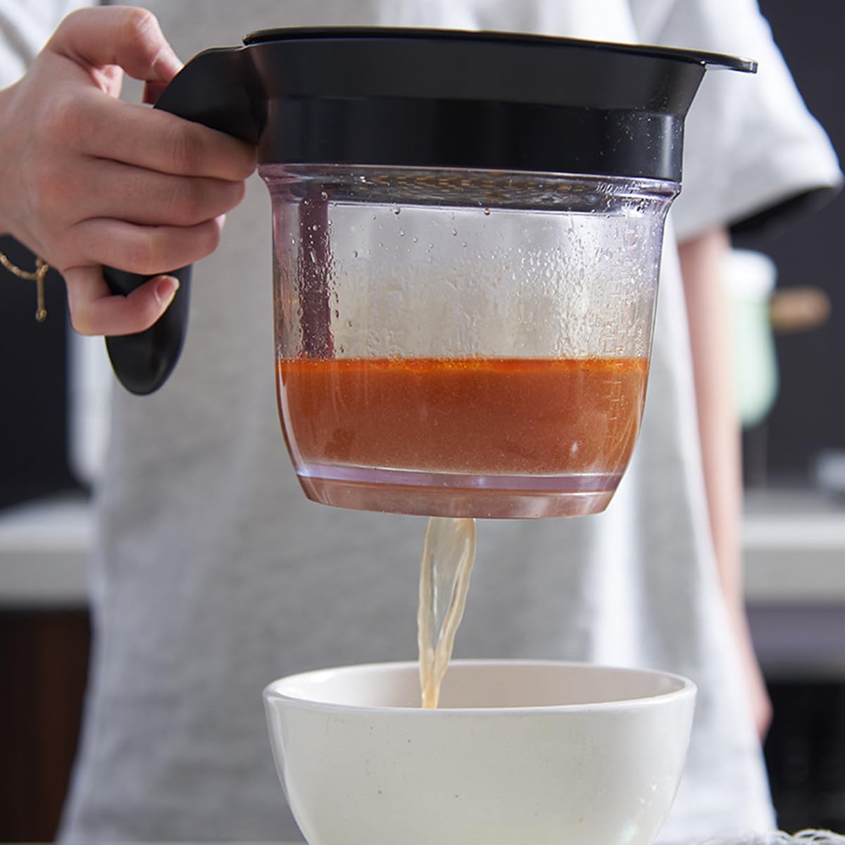 Separatore Di Grasso Per Sugo 1000ml – Sgrassatore Olio Da Cucina Con Filtro E Rilascio Inferiore - 5