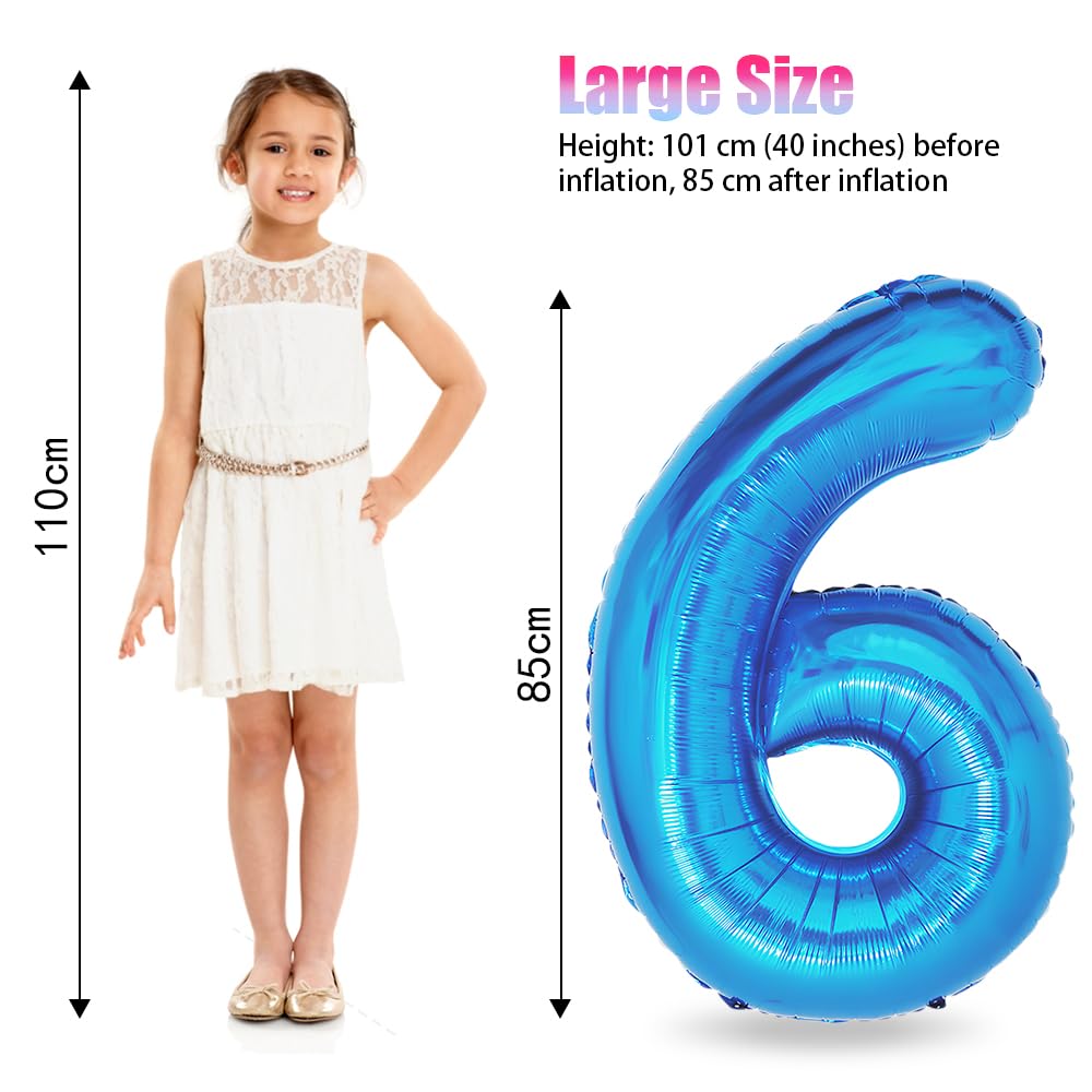 Foil Globo Número 5 Azul 40" (101cm), Inflable Helio o aire, Gigante Numeros 0-9, 10-19, 20-29, 30-100, Grande Globos Decoración para La Boda Aniversario y Cumpleaños Fiestas — view 402