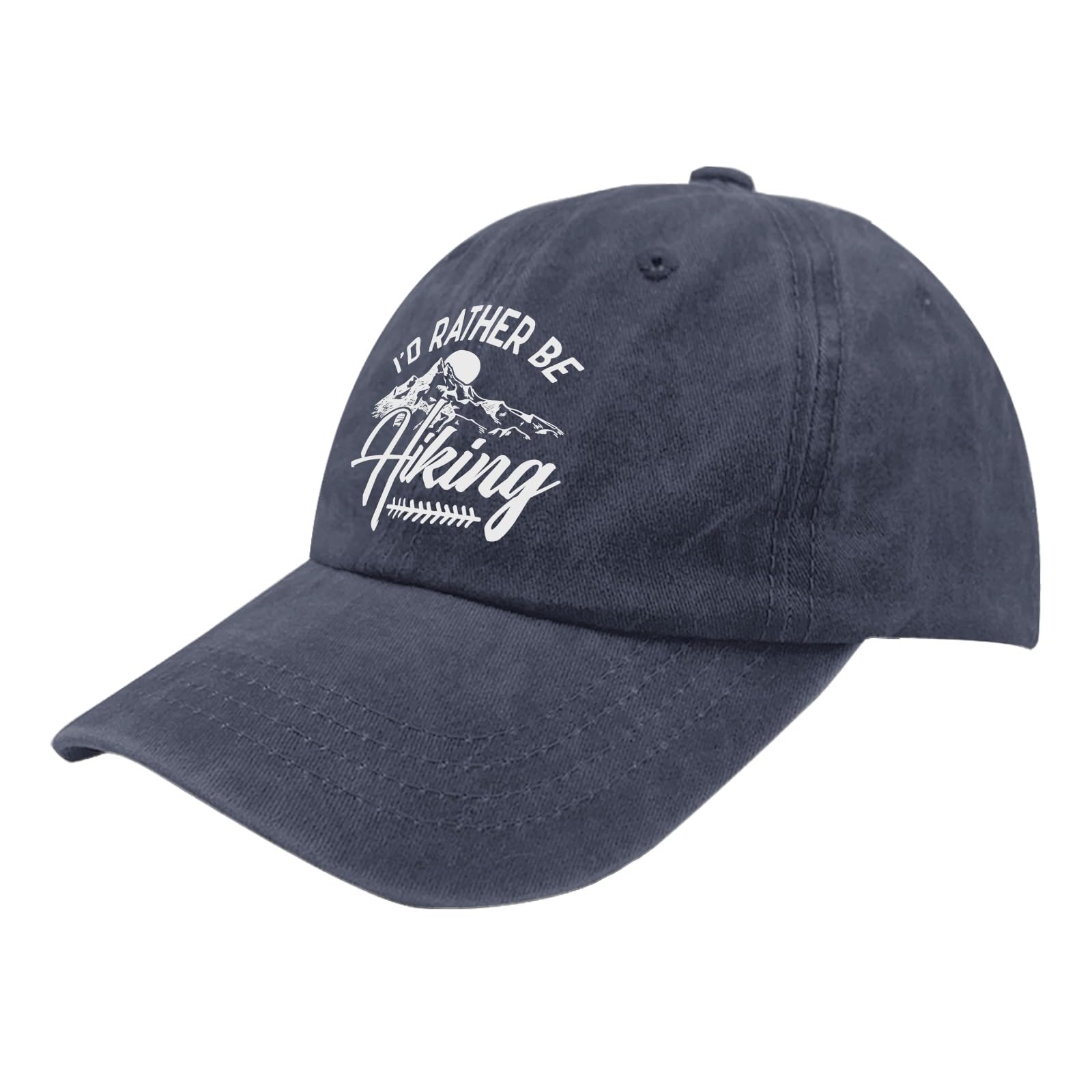Baseball Caps I'd Rather Be Hiking Funny Dad Hats for Men Vintage Dad Hats Adjustable Navy Blue
