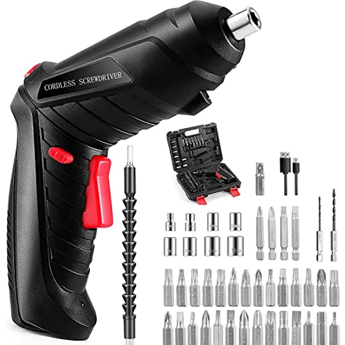 FEELING MALL Electric Screwdriver Set, 47 in 1 Rechargeable and Rotatable Cordless Electric Cordless Screwdriver Drill with Built-in LED (B0CGRB3XMG) Amazon Price History, Amazon Price Tracker
