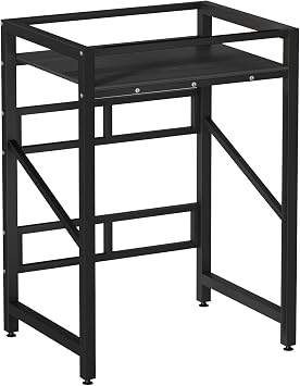 Washer Dryer Stand, Washing Machine Stacking Shelf Kits, Height Adjustable Over Washer Storage Rack Unit, Tumble Dryer Stand Washer Shelf for Bathroom, Load Capacity 250KG Black