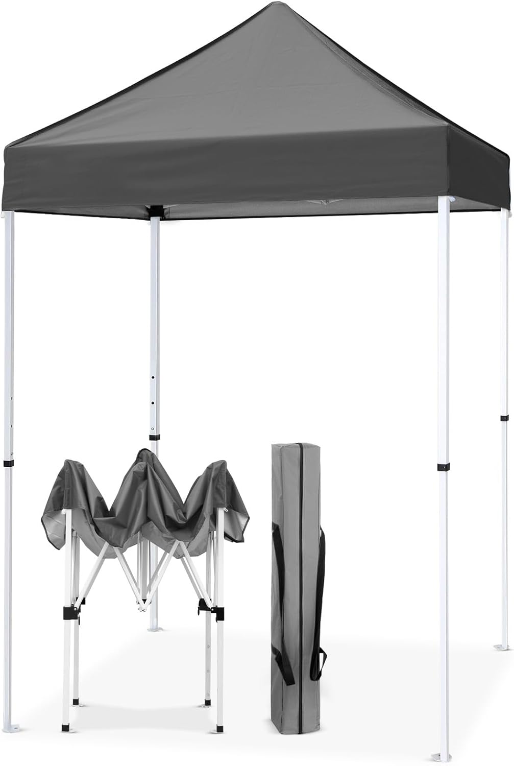 Photo 1 of EAGLE PEAK 5x5 Pop Up Canopy Tent Instant Outdoor Canopy Easy Set-up Straight Leg Folding Shelter, Gray 