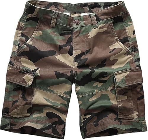 SINAIRSOFT Men's Millitary Shorts,Tactical Camouflage Outdoor Casual Shorts,Multi-Pocket Relaxed Fit Quick Dry Cargo Shorts (as1, Numeric, Numeric_32, Regular, Regular, Woodland-1)