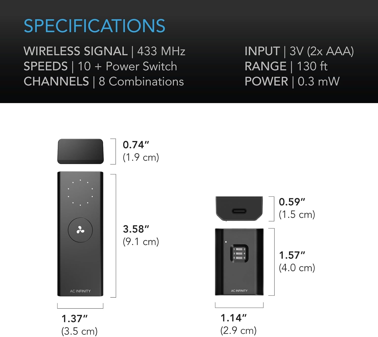 AC Infinity Controller 63 Dimensions and Specifications