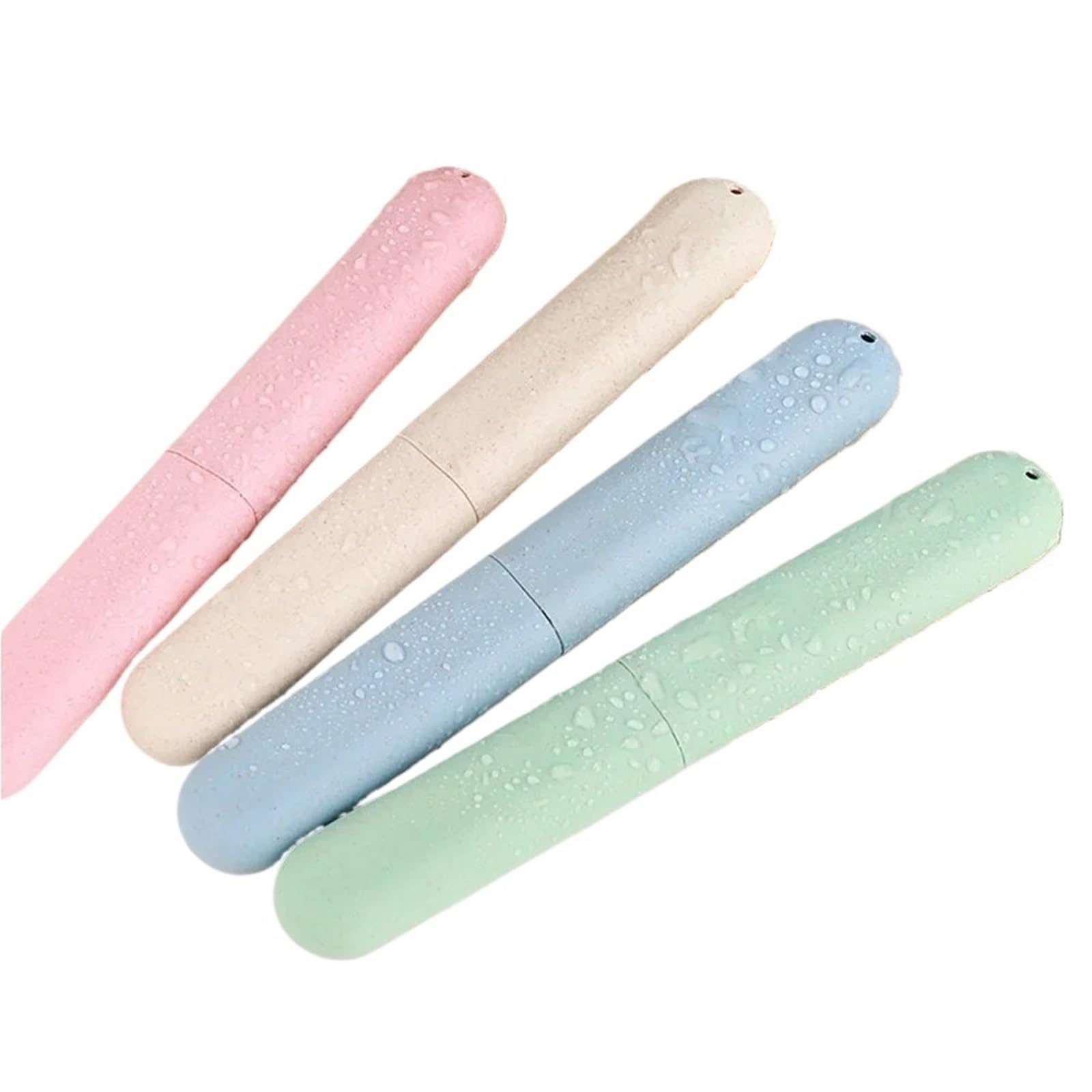 Custodia per spazzolino da denti, 20 pezzi, portatile, da viaggio, per proteggere gli spazzolini da denti (beige)