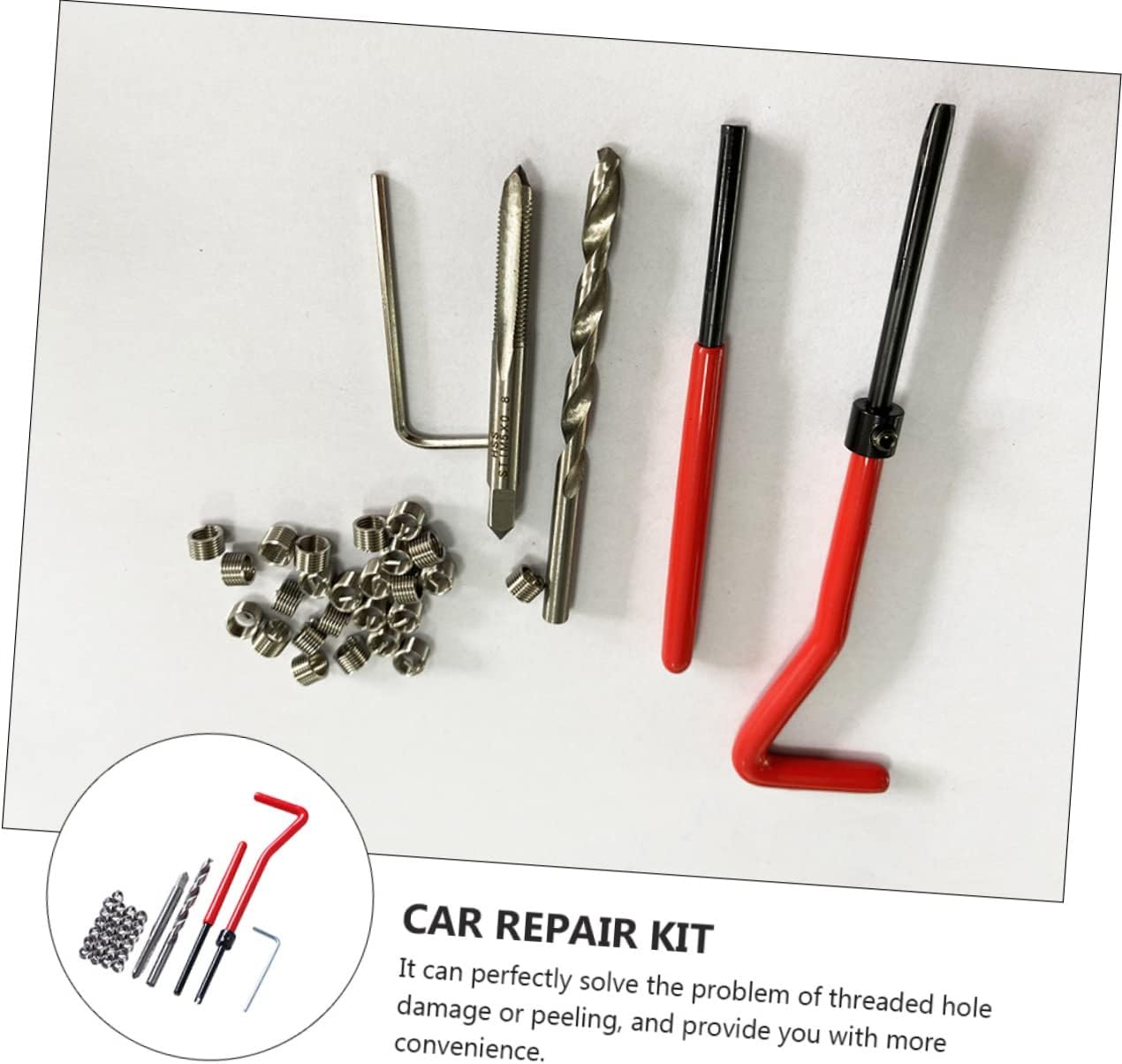 Alipis 30pcs Thread Repair Kit Professional Tools for Stripped Threads Wire Insert Essential Automotive Repair Durable and Easy to Use Design