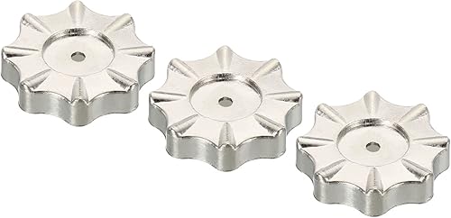 Miniatura 7 de PATIKIL Manija redonda para rueda, paquete de 2 manijas de grifo, pomo de manómetros de colector refrigerante, broche cuadrado, repuesto para