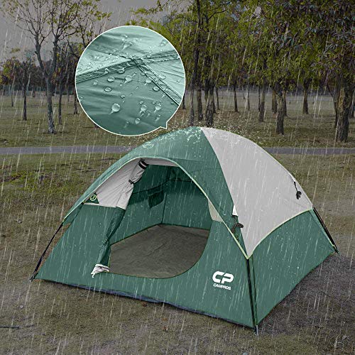 Image of CAMPROS CP 3 Person Tent, Dome Tents for Camping with Rainfly, Waterproof Camping Tent Easy Set Up, Portable Family Tent with Large Mesh Window & Carry Bag for Outdoor Hiking