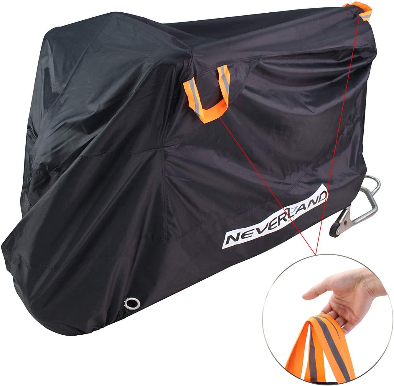 NEVERLAND Motorbike Cover Motorcycle Cover Waterproof Heavy Duty Outdoor & Indoor Anti Dust Rain UV 210D Oxford XXL 265 * 105 * 125cm