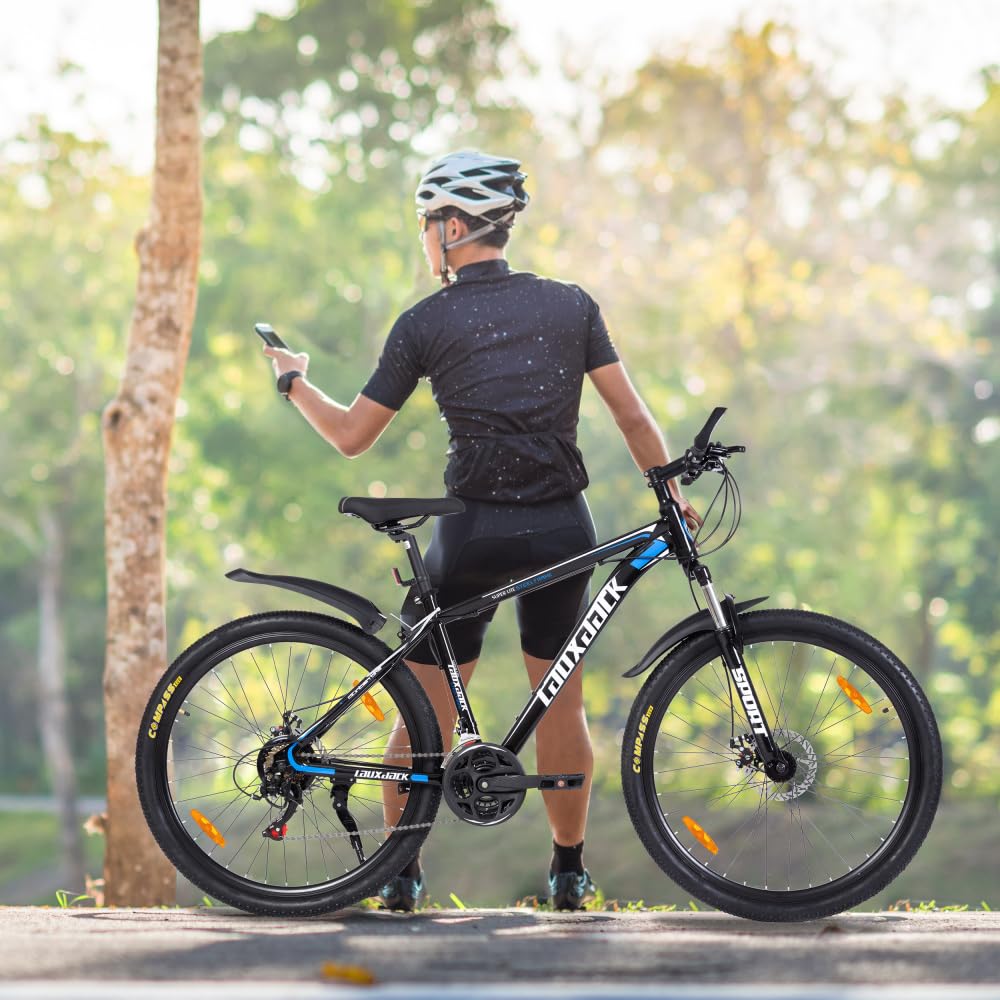 Mountainbike 26 Zoll Hardtail Fahrrad Herren Damen Blau, 21-Gang Schaltung Scheibenbremsen Federgabel MTB Sportrad City-Bike
