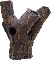 Plecoceramics Enfeite de tronco de peixe com decoração de cerâmica para aquário grande e natural para plecos e cichlids