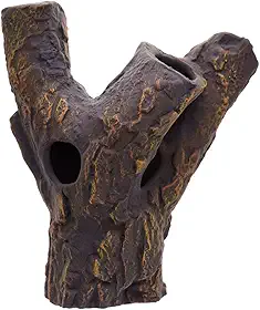 Plecoceramics Enfeite de tronco de peixe com decoração de cerâmica para aquário grande e natural para plecos e cichlids