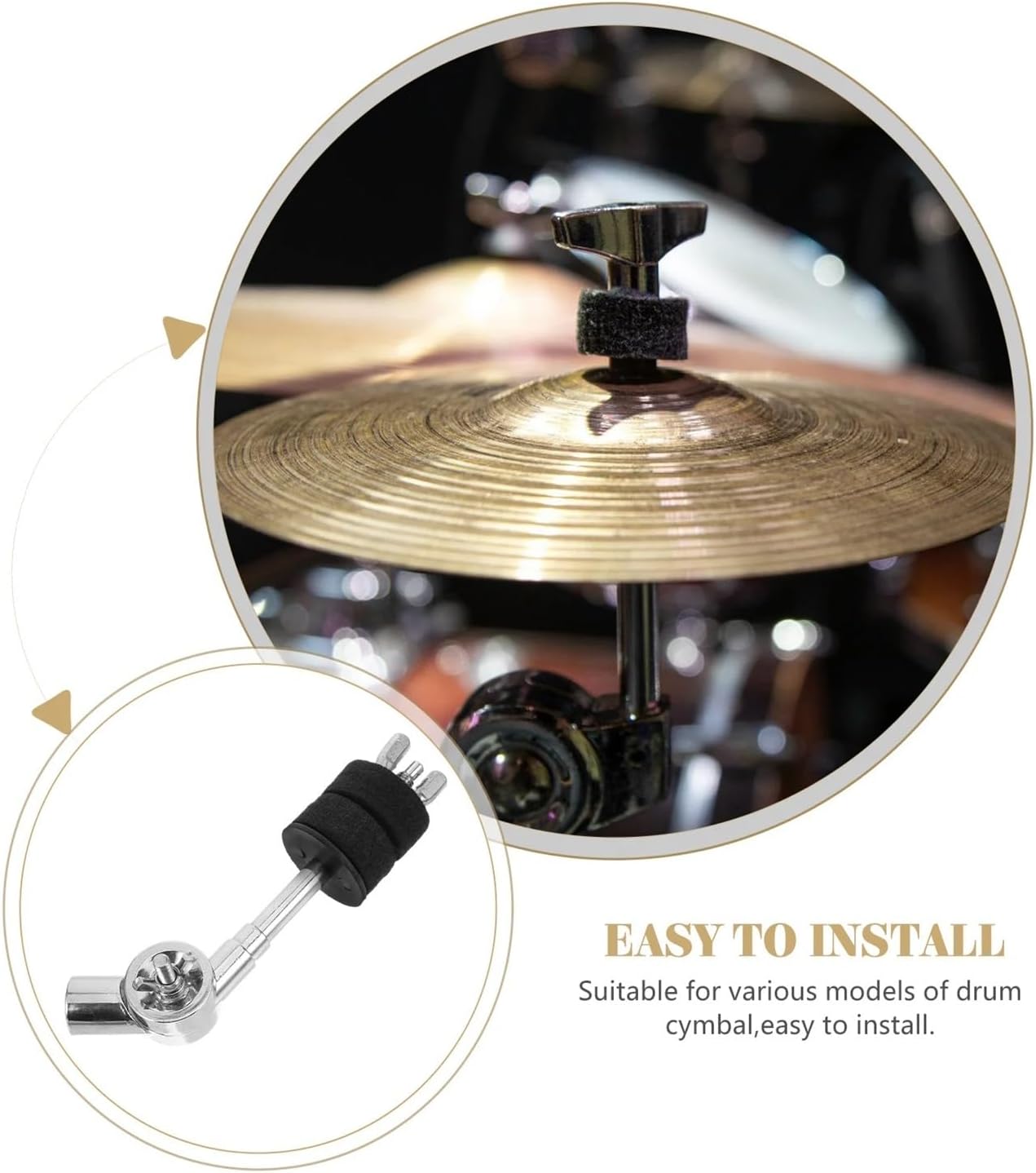 Cymbal Stacker 2-piece Cymbal Arm Boom Bracket Suspension Connector for Drum