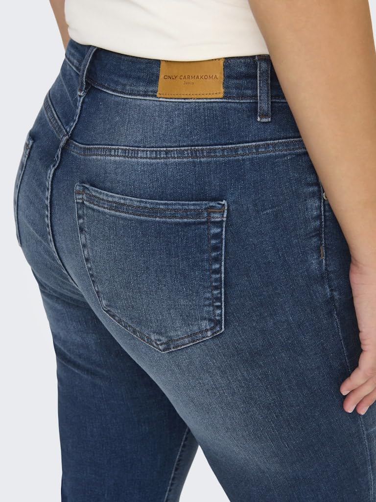 ONLY Carmakoma Damen Jeanshose Carwilly Hw Flared DNM Tai021 Noos