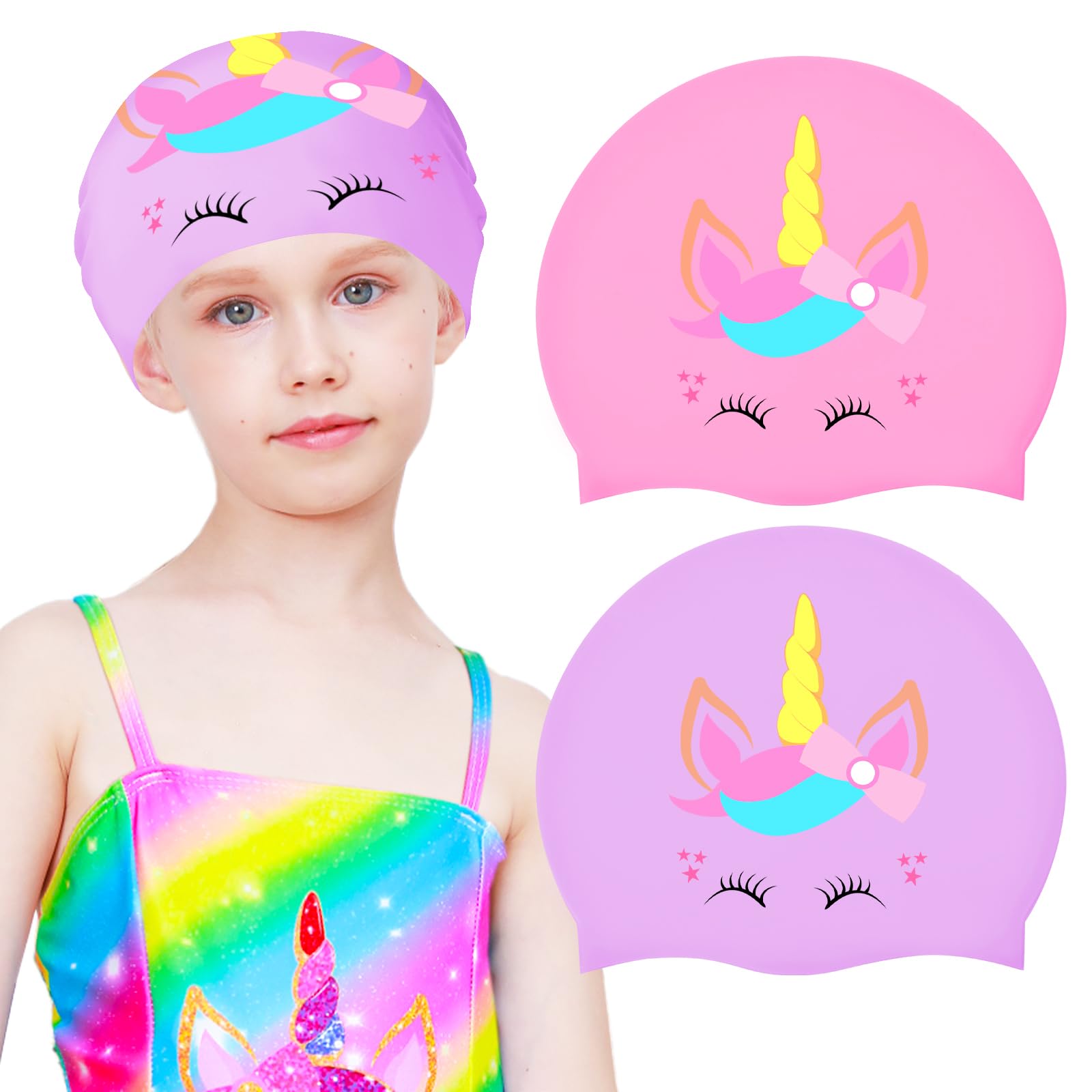 Sylfairy 2-Pack with Ear Pockets Swim Cap