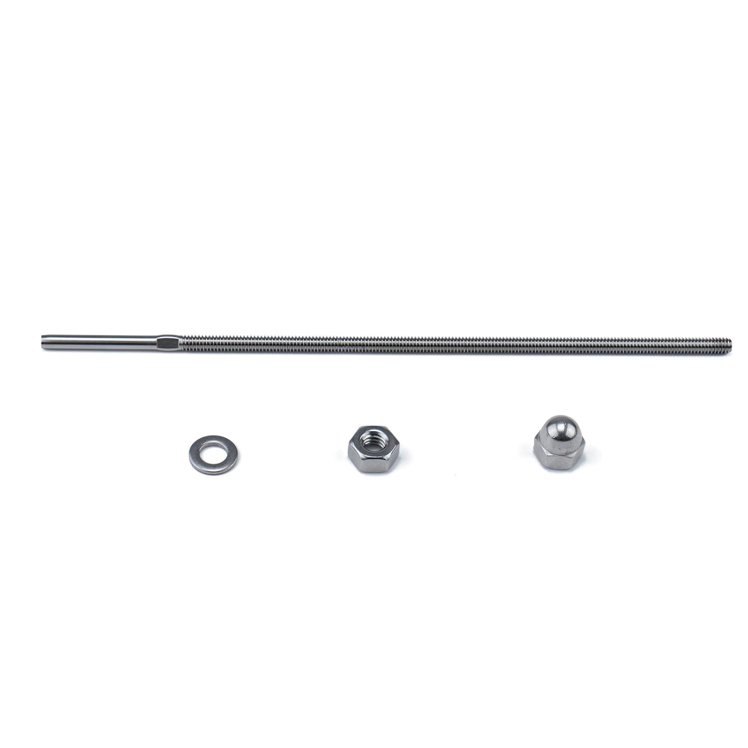 Cheapest 🛒 Muzata 80Pack Hand Swage Tensioner Fitting for 1/8 Cable Railing 4x4 2x2 Wood Metal Post System Threaded Terminal Stud End Hardware T316 Stainless Steel Deck CR39, CA6