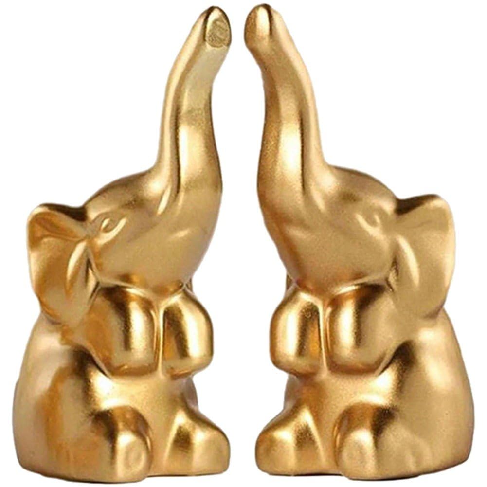 Lpitoy 2 Pcs Elephant Statue Figurines Home Decor Trunk Facing Upwards Elephant Lucky Figurine Office Decorations Ornaments Statues Collection