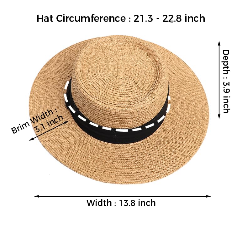 Sombrero de paja para mujer con ala ancha para verano miniatura 7