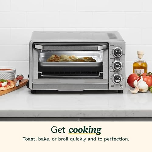 Miniatura 2 de Cuisinartt - Horno tostador de acero inoxidable de 1800 W, 0.5 pies cúbicos, 6 rebanadas, pizza de 11 pulgadas, temporizador, tostada, bagel para