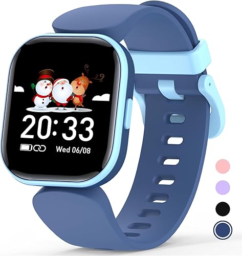 Reloj inteligente para niños y niñas, IP68 impermeable, reloj rastreador de actividad física, monitor de sueño de frecuencia cardíaca, 8 modos